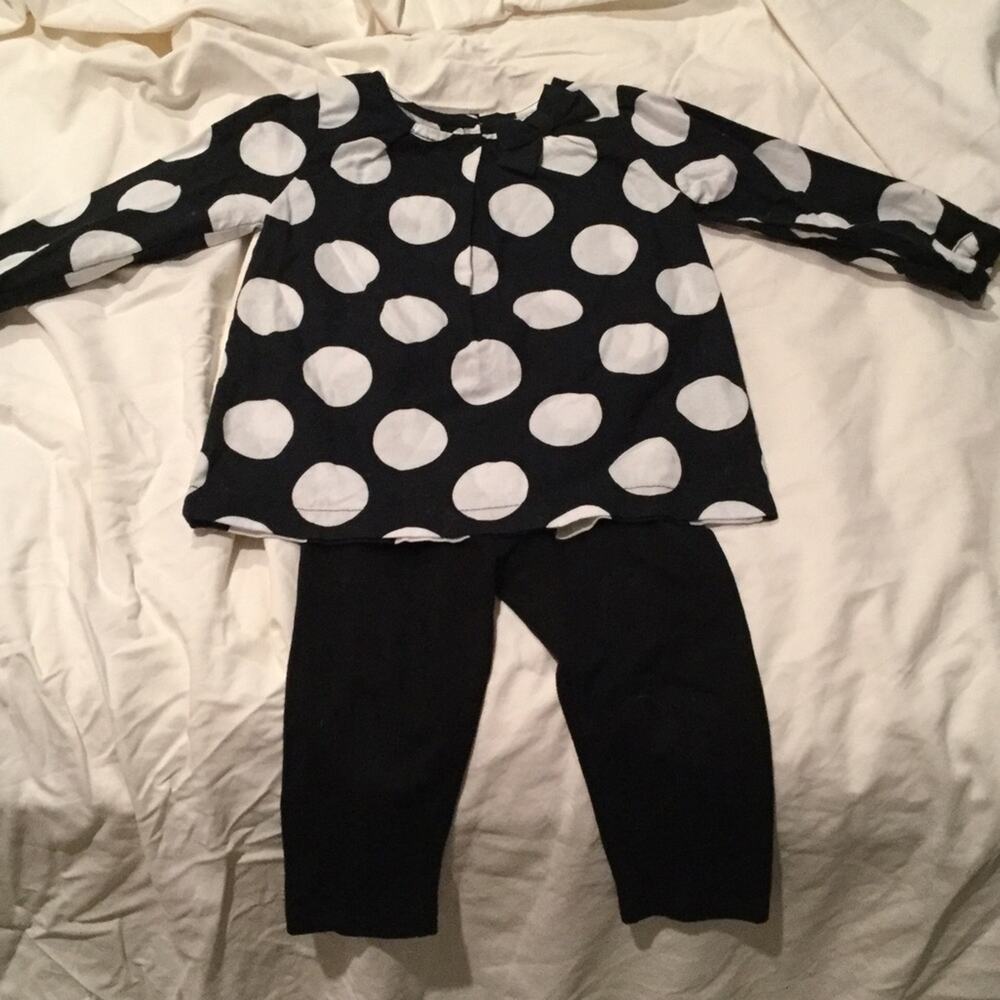 Baby polka dot statement outfit gently worn